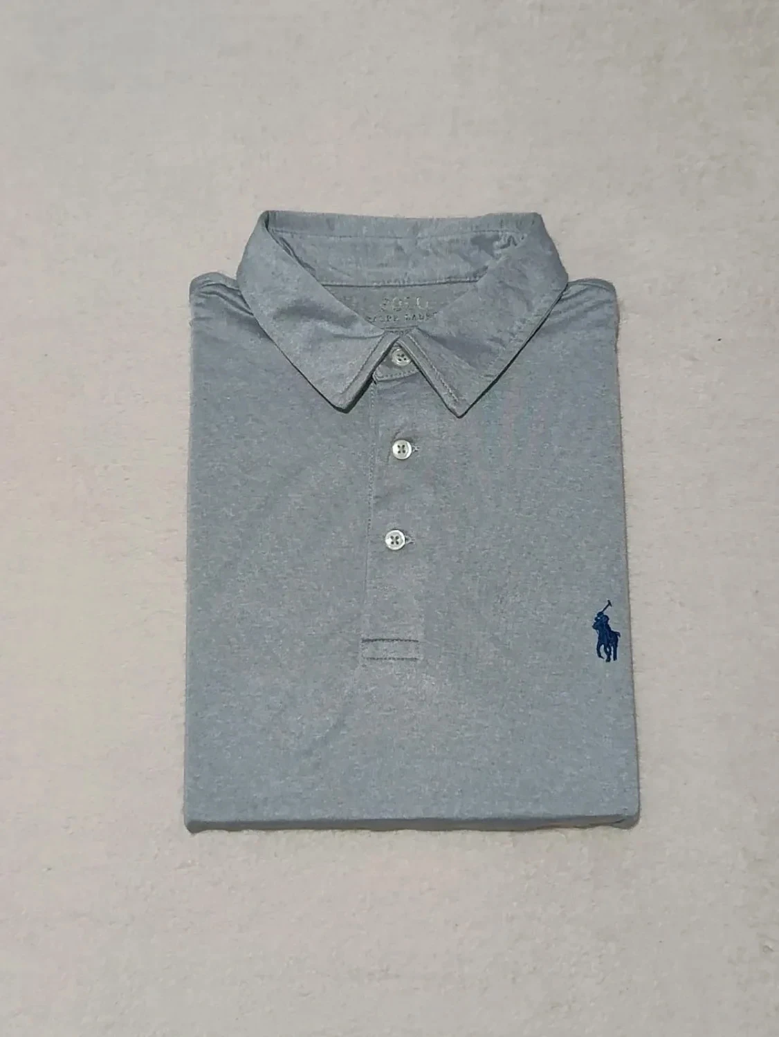 Polo Ralph Lauren Performance gris chiné Logo brodé bleu Taille M